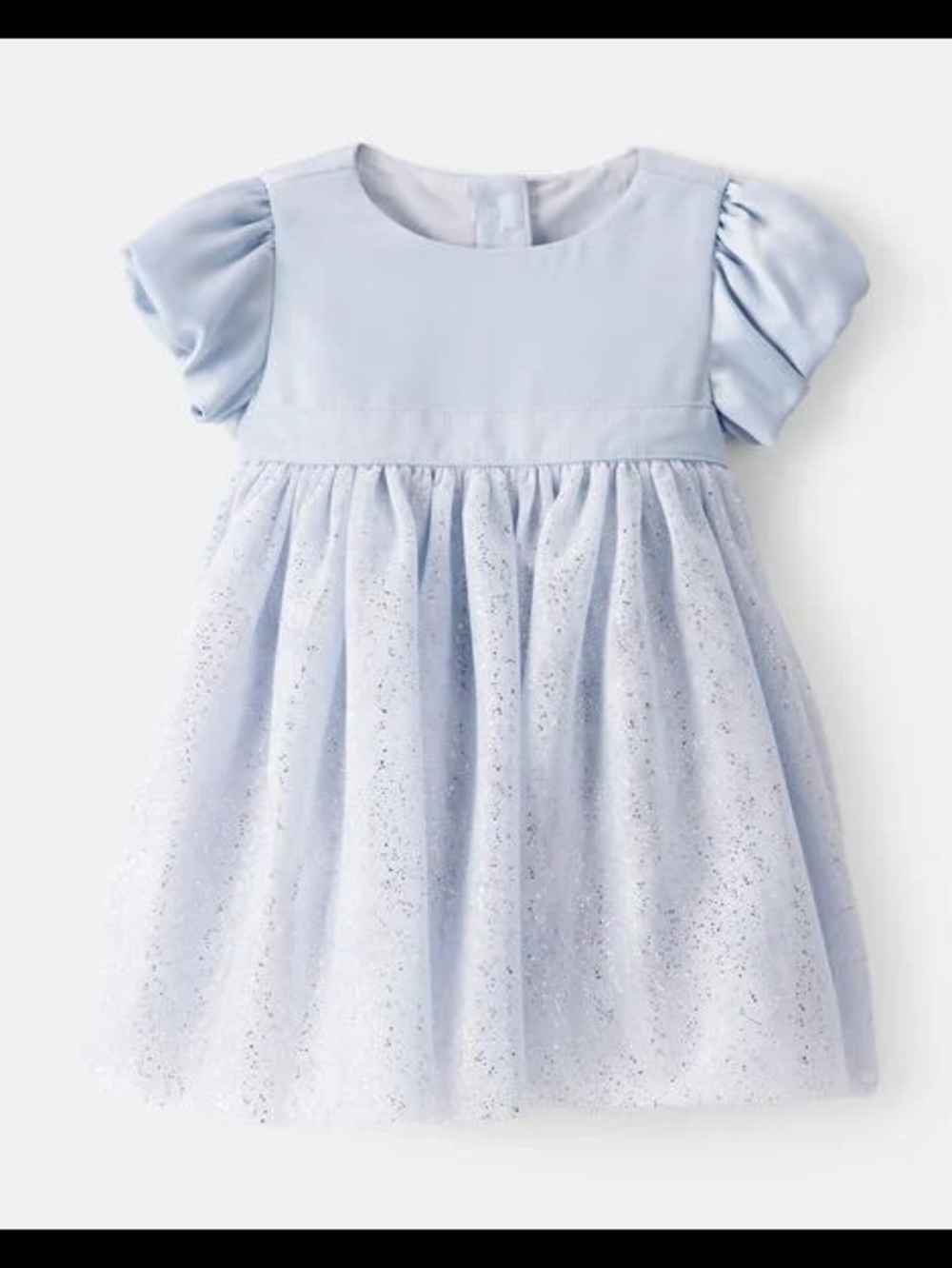 Baby Girl Short-Sleeve Tulle Occasion Dress - Blue